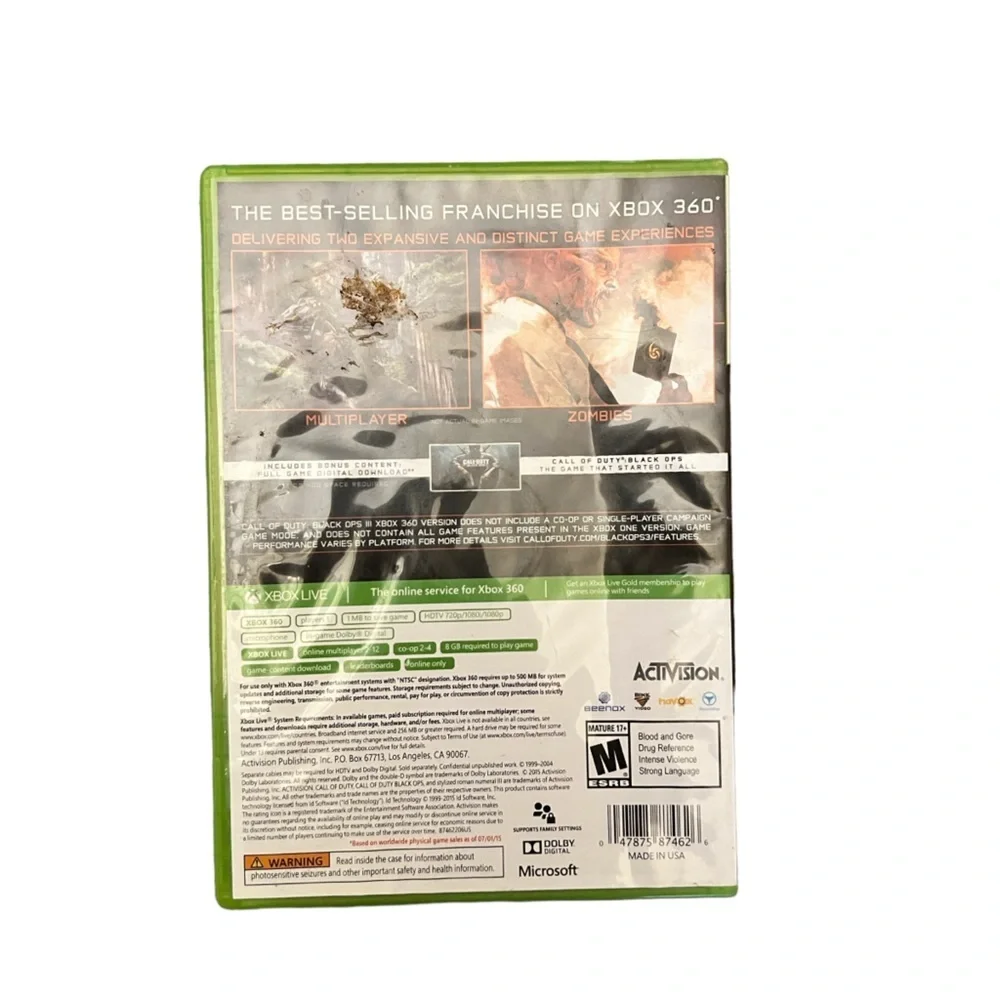 Microsoft XBox 360 Call of Duty Black‎ Ops Game
